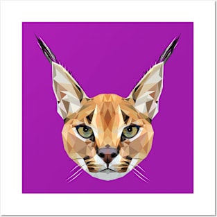 Caracal Low Poly Art Posters and Art